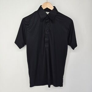 Collars & Co. Dress Collar Polo Men Small Black Performance Short Sleeve Shirt